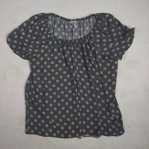 Vince Camuto 1X Black White Geometric Print Off Shoulder Blouse Top